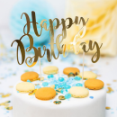 Cake Topper Happy Birthday GOLD von PartyDeco